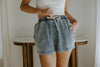 Washed Denim Shorts