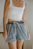 Washed Denim Shorts