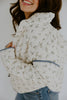 Quilted Floral Bomber Jacket - Blue