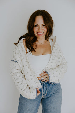 Corset Floral Dress - Blue