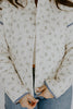 Quilted Floral Bomber Jacket - Blue