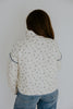 Quilted Floral Bomber Jacket - Blue