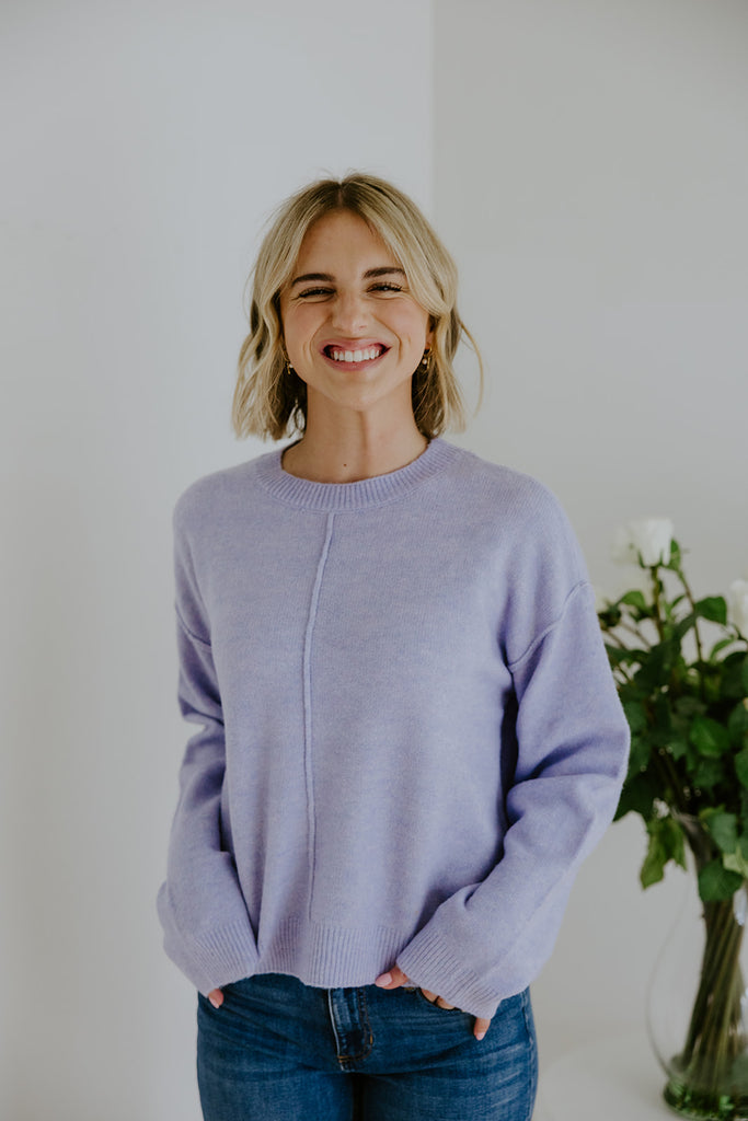 Front Seam Sweater - Lavender