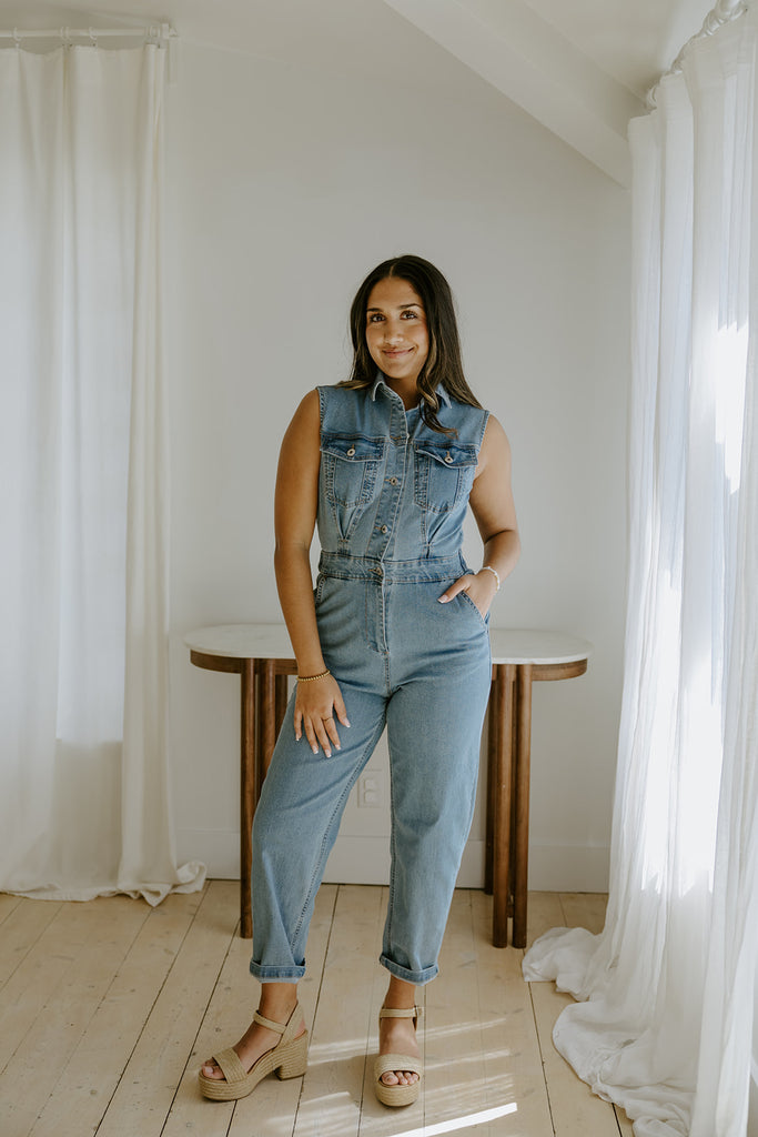 Denim Jumpsuit - Light Blue