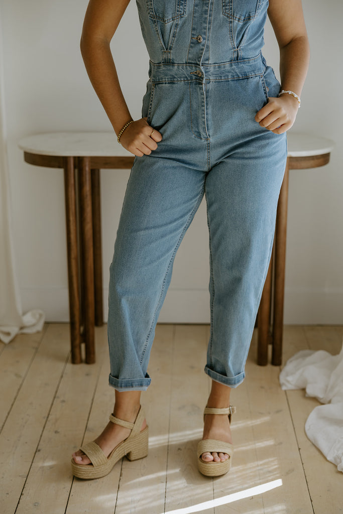 Denim Jumpsuit - Light Blue