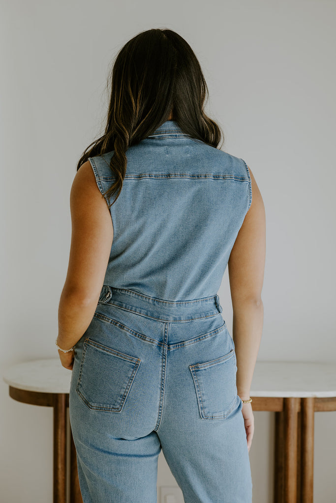 Denim Jumpsuit - Light Blue