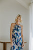 Halter Printed Maxi Dress - Blue