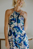 Halter Printed Maxi Dress - Blue