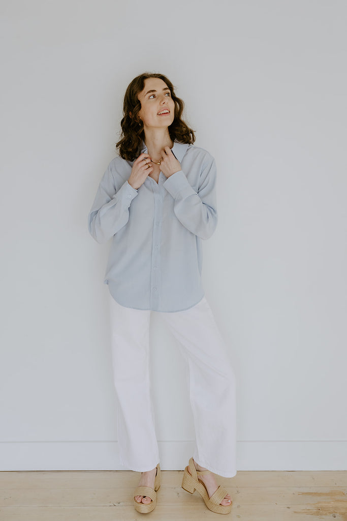 Classic Button Up - Ice Blue