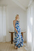 Halter Printed Maxi Dress - Blue