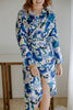 Long Sleeve Printed Wrap Dress