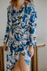 Long Sleeve Printed Wrap Dress