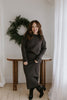 Waffle Sweater & Skirt Set - Heather Charcoal