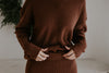 Waffle Sweater & Skirt Set - Puce