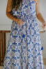 Strapless Printed Belted maxi Dress