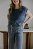 Mineral Wash Denim Top & Pant Set