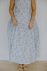 Blue Floral Midi Dress