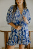 Dolman Front Tie Mini Dress - Royal Blue