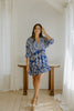 Dolman Front Tie Mini Dress - Royal Blue