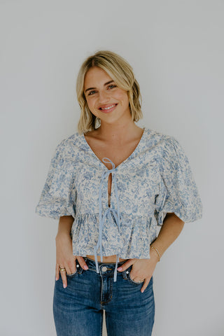 Corset Floral Dress - Blue