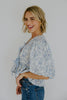 Puff Sleeve Front Tie Floral Top
