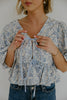 Puff Sleeve Front Tie Floral Top