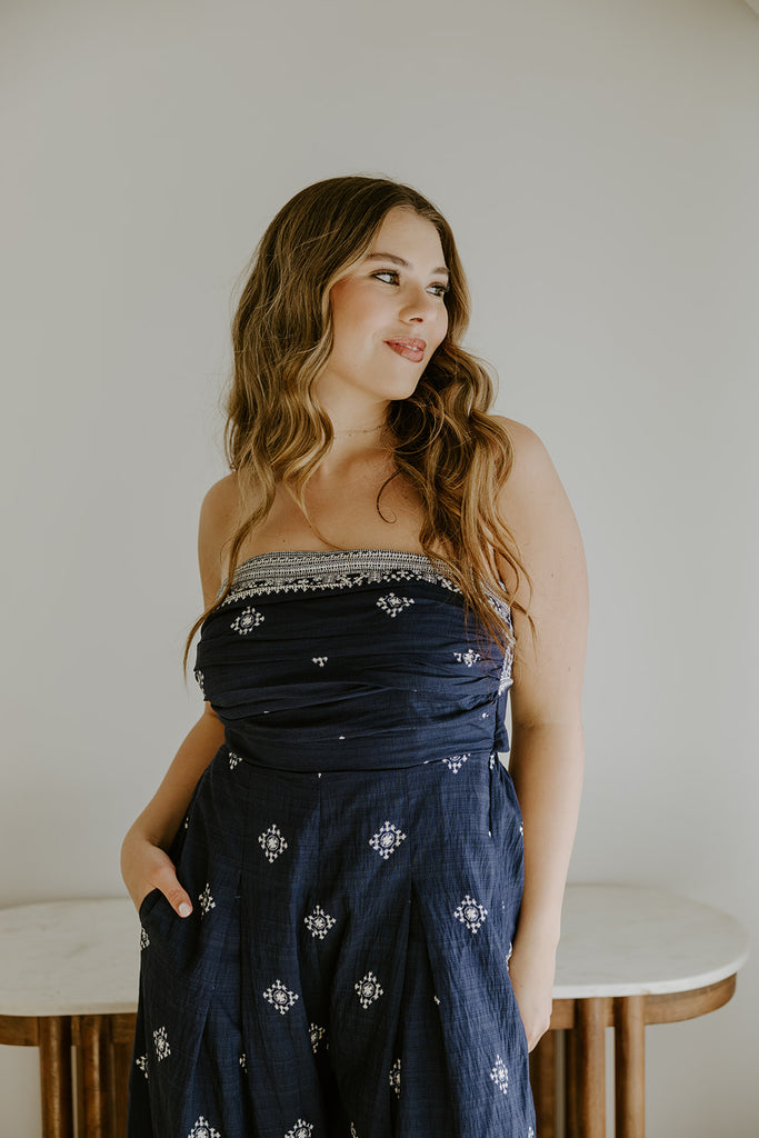 Tube Tie Navy Jumpsuit