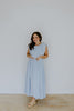 Bubble Top & Flowy Midi Skirt Set - Blue