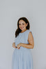 Bubble Top & Flowy Midi Skirt Set - Blue