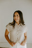 Lightweight Short Sleeve Stripe Shirt - Khaki
