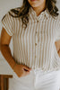 Lightweight Short Sleeve Stripe Shirt - Khaki