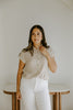 Lightweight Short Sleeve Stripe Shirt - Khaki