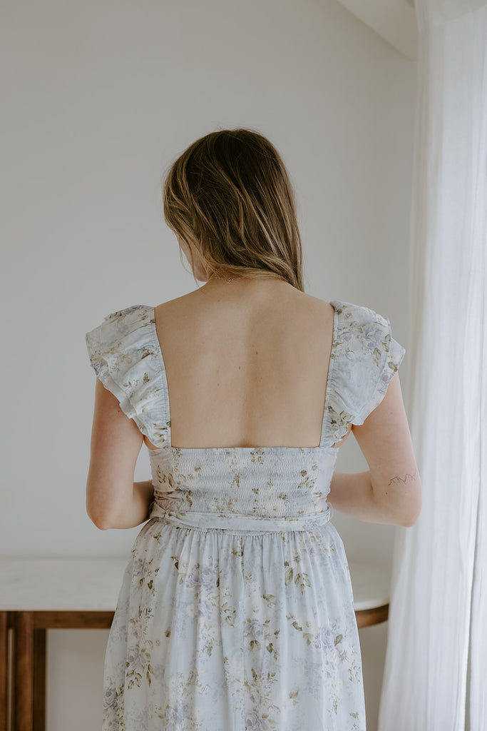 Corset Floral Dress - Blue