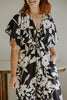 Kimono Printed Jumpsuit - Navy