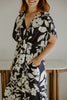 Kimono Printed Jumpsuit - Navy