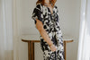 Kimono Printed Jumpsuit - Navy