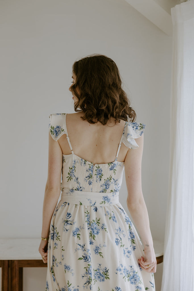 Parisian Bloom - Corset Midi - Blue