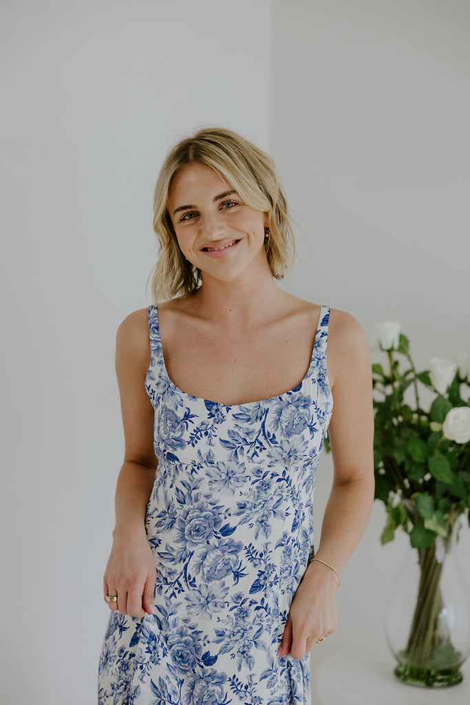 Scoop Neck Parisian Print Dress