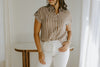Lightweight Short Sleeve Stripe Shirt - Brown