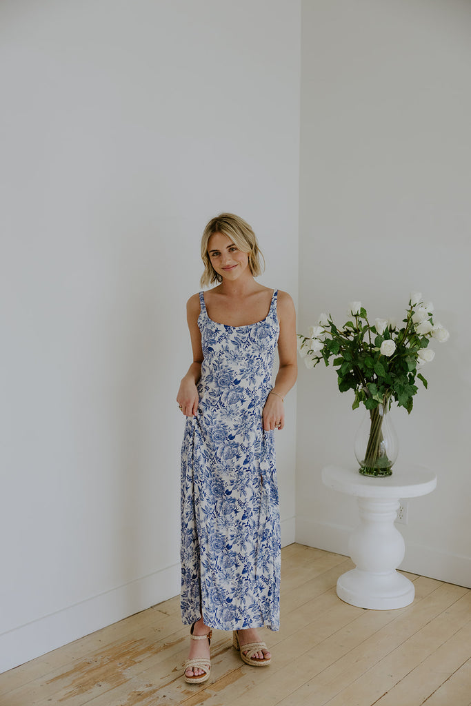 Scoop Neck Parisian Print Dress