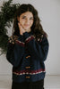 Fair Isle Sweater with Toggles - Navy