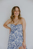 Strapless Ruffle Front Maxi - Blue