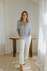 Thin Stripe Button Up - Blue