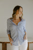 Thin Stripe Button Up - Blue