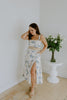 Dream Blue Linen Midi Dress with Belt