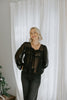 Sheer Long Sleeve Blouse - Black