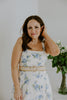 Dream Blue Linen Midi Dress with Belt