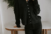 Lightweight Button Up Cardigan - Black