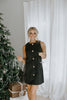 Button Up Mini Dress - Black