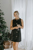 Button Up Mini Dress - Black